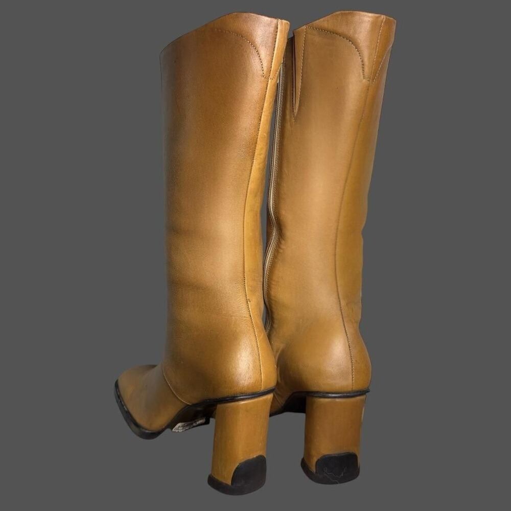 70's Viley Italian Leather Tan Boots EU 37 - Picture 6 of 8